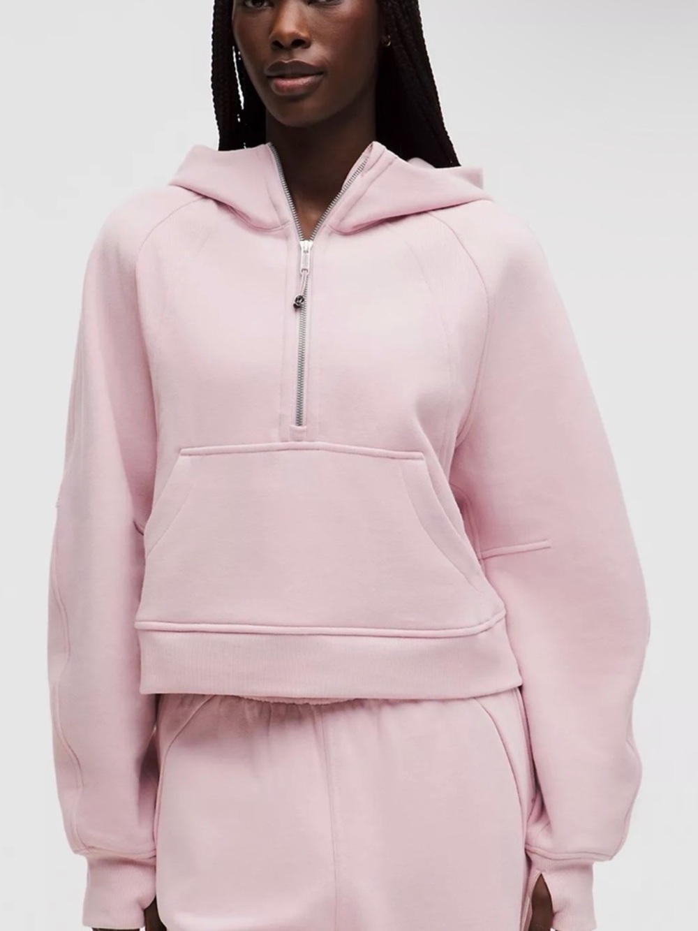 lululemon athletica scuba oversized funnel neck Half-Zip Hoodie porcelain pink - Picture 1 of 6